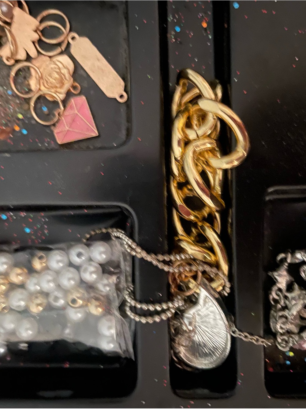 Juicy couture Gold-Tone Chunky Chain Bracelet with Silver Charm